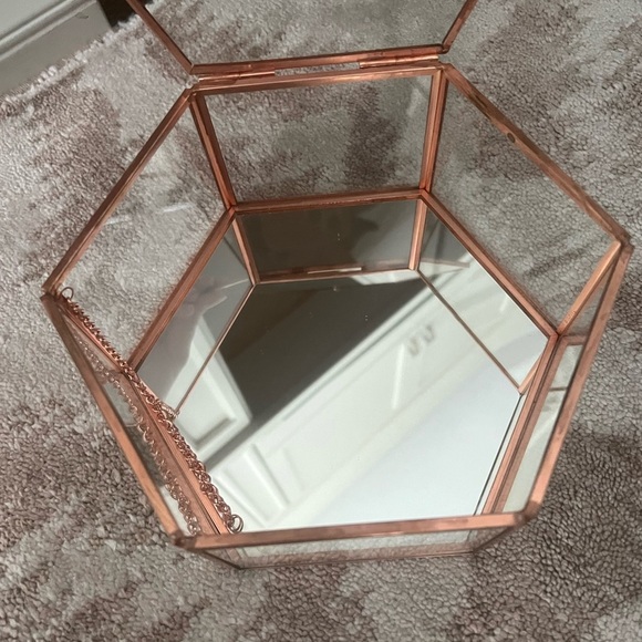 PANDORA Glass Jewelry Storage Box Octagon Copper Collectible Piece 2017 EUC - Picture 12 of 17